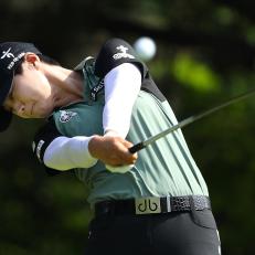 KILDEER, IL - JULY 01: Sung Hyun Park of Korea hits her drive on the second hole during the final round of the 2018 KPMG PGA Championship at Kemper Lakes Golf Club on July 1, 2018 in Kildeer, Illinois.  (Photo by Gregory Shamus/Getty Images)